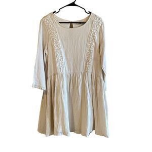 knee length dresses for ladies Daily Practice by Anthropologie Long-Sleeve V-Neck Mini Jumper Dress   katie + hubbell